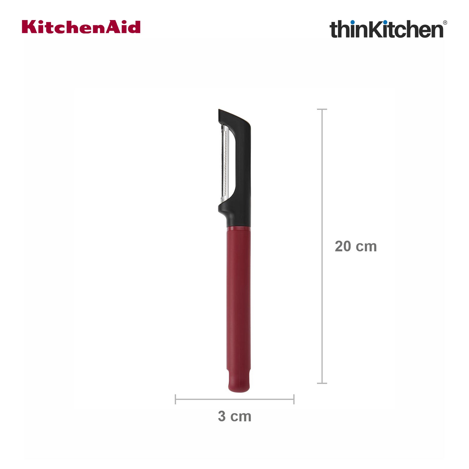 KitchenAid Premium Euro Peeler,  Serrated Vegetable and Fruit Peeling Tool, Potato Tomato Peeler, Dishwasher Safe - Empire Red, 20cms - 4
