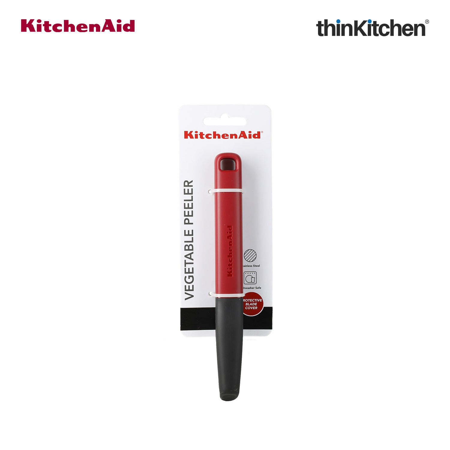 KitchenAid Premium Euro Peeler,  Serrated Vegetable and Fruit Peeling Tool, Potato Tomato Peeler, Dishwasher Safe - Empire Red, 20cms - 6