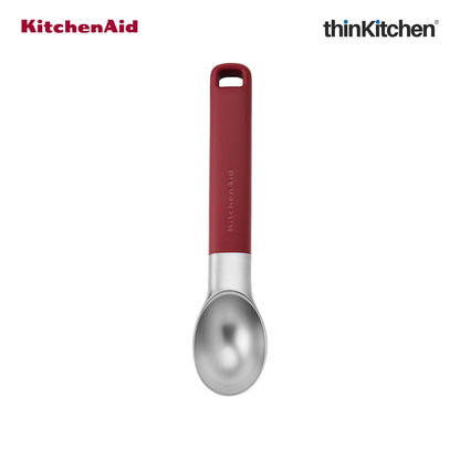 KitchenAid Premium Ice Cream Scoop, Ergonomic Handle Ice Cream Scooper, Dessert Scoop, Dishwasher Safe Scooping Kitchen Tool - Empire Red,  21cms