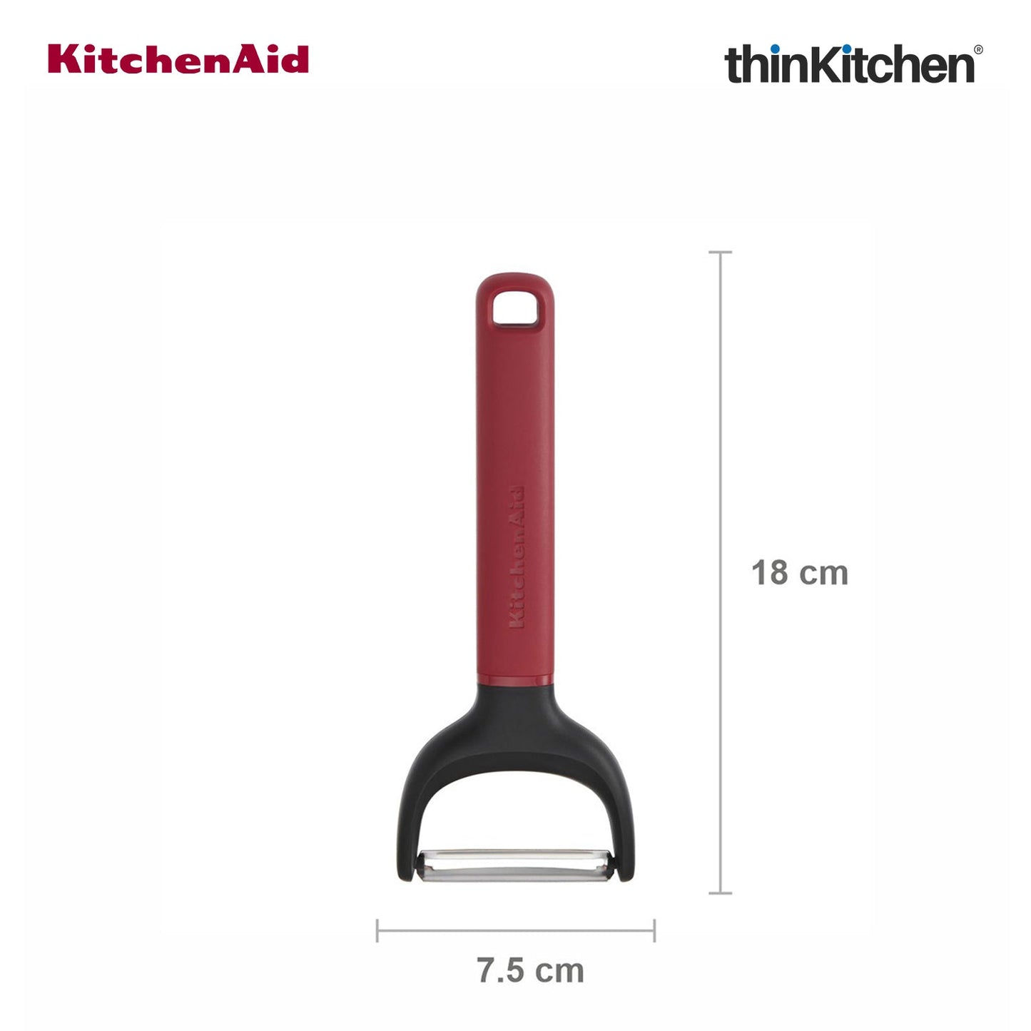 KitchenAid Premium Y-Peeler, Vegetable & Fruit Peeling Tool with Stainless Steel Blade, Potato Tomato Peeler, Dishwasher Safe - Empire Red, 17.5cms