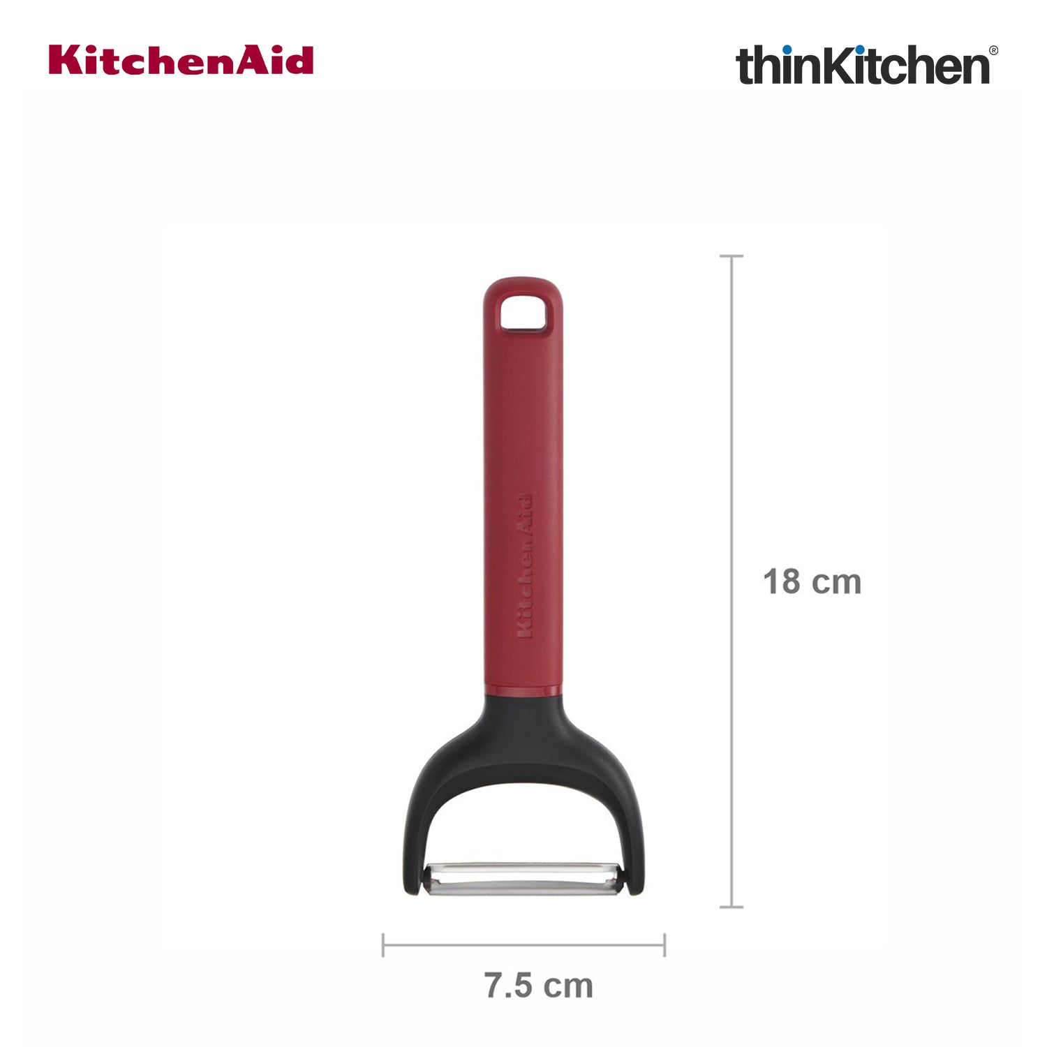KitchenAid Premium Y-Peeler, Vegetable & Fruit Peeling Tool with Stainless Steel Blade, Potato Tomato Peeler, Dishwasher Safe - Empire Red, 17.5cms - 5