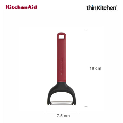KitchenAid Premium Y-Peeler, Vegetable & Fruit Peeling Tool with Stainless Steel Blade, Potato Tomato Peeler, Dishwasher Safe - Empire Red, 17.5cms