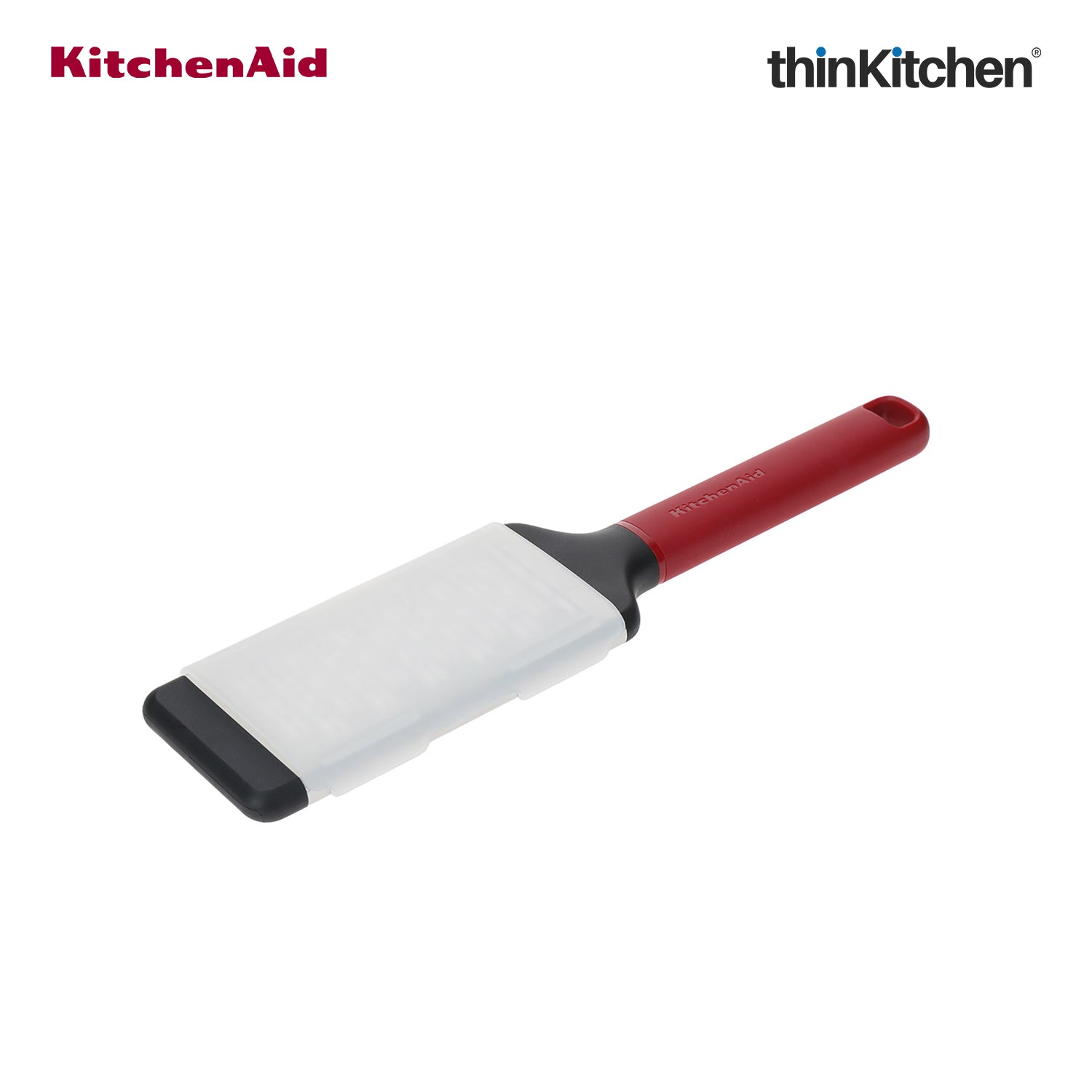 KitchenAid Premium Stainless Steel Medium Grater with Bi-Directional Blades for Vegetables, Cheese, Chocolates, Protective Cover, Dishwasher Safe Kitchen Tool - Empire Red - 1