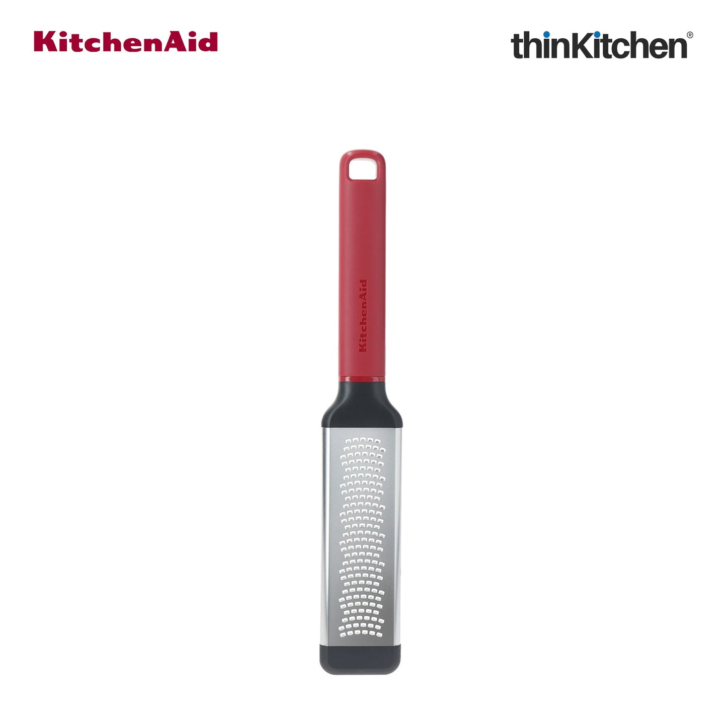 KitchenAid Premium Stainless Steel Fine Grater, Lemon Zester, Ginger Grater, Dishwasher Safe, Multipurpose Everyday Kitchen Tool - Empire Red