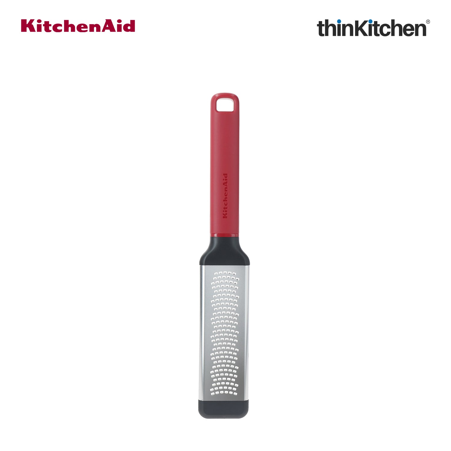 KitchenAid Premium Stainless Steel Fine Grater, Lemon Zester, Ginger Grater, Dishwasher Safe, Multipurpose Everyday Kitchen Tool - Empire Red - 6