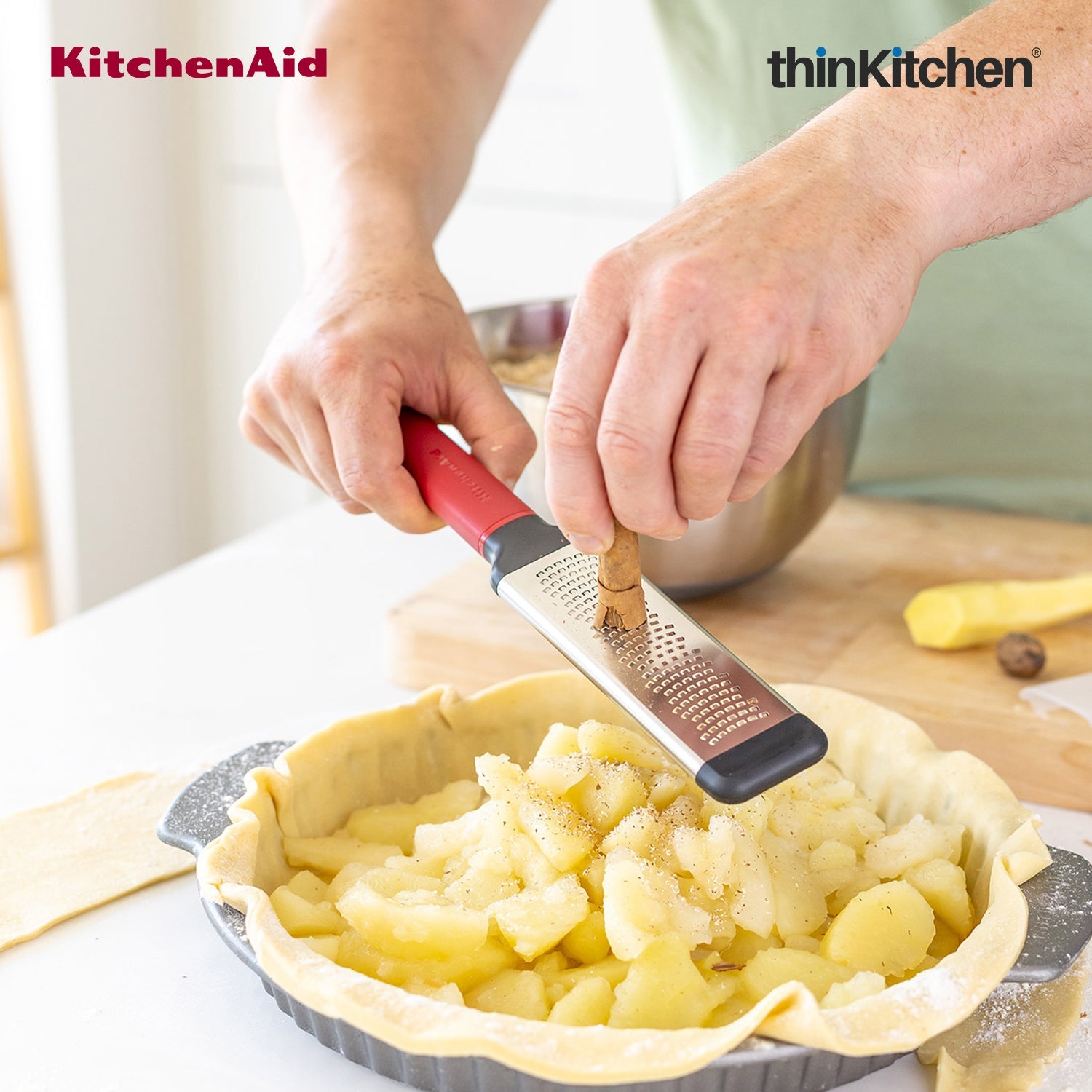 KitchenAid Premium Stainless Steel Fine Grater, Lemon Zester, Ginger Grater, Dishwasher Safe, Multipurpose Everyday Kitchen Tool - Empire Red - 2