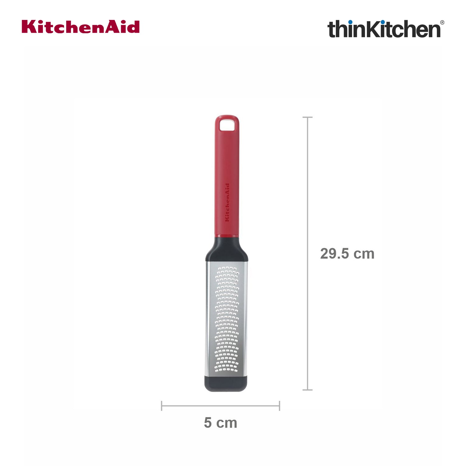 KitchenAid Premium Stainless Steel Fine Grater, Lemon Zester, Ginger Grater, Dishwasher Safe, Multipurpose Everyday Kitchen Tool - Empire Red - 3