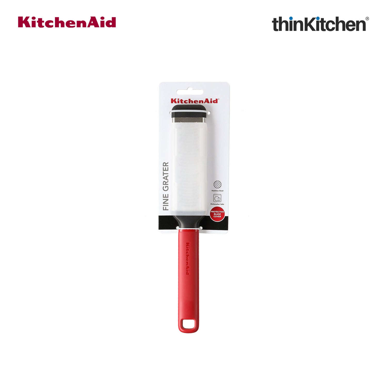 KitchenAid Premium Stainless Steel Fine Grater, Lemon Zester, Ginger Grater, Dishwasher Safe, Multipurpose Everyday Kitchen Tool - Empire Red - 1