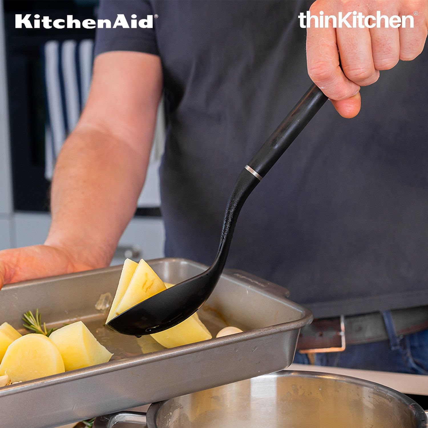 KitchenAid Slotted Spoon, Matte Black, Heat Resistant Cooking Utensil, Non-Stick Safe with Durable Handle, 34cm - 2