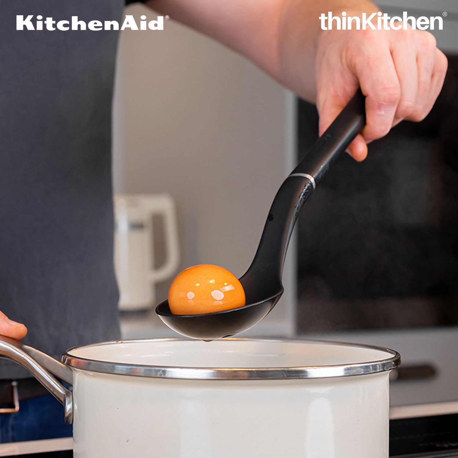 KitchenAid Slotted Spoon, Matte Black, Heat Resistant Cooking Utensil, Non-Stick Safe with Durable Handle, 34cm - 3