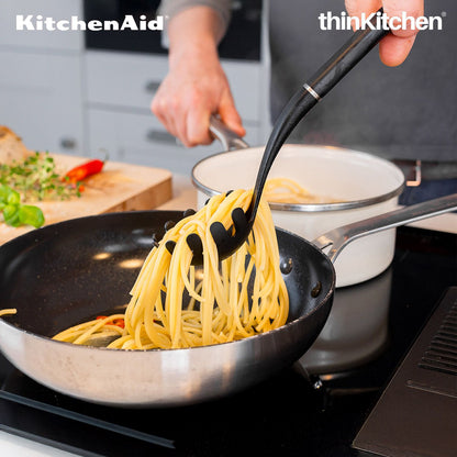 KitchenAid Pasta Server, Matte Black, Heat Resistant Cooking Utensil, Non-Stick Safe with Durable Handle, 34cm