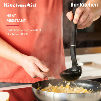 KitchenAid Utility Ladle, Matte Black, Heat Resistant Cooking Utensil, Non-Stick Safe with Durable Handle, 27cm