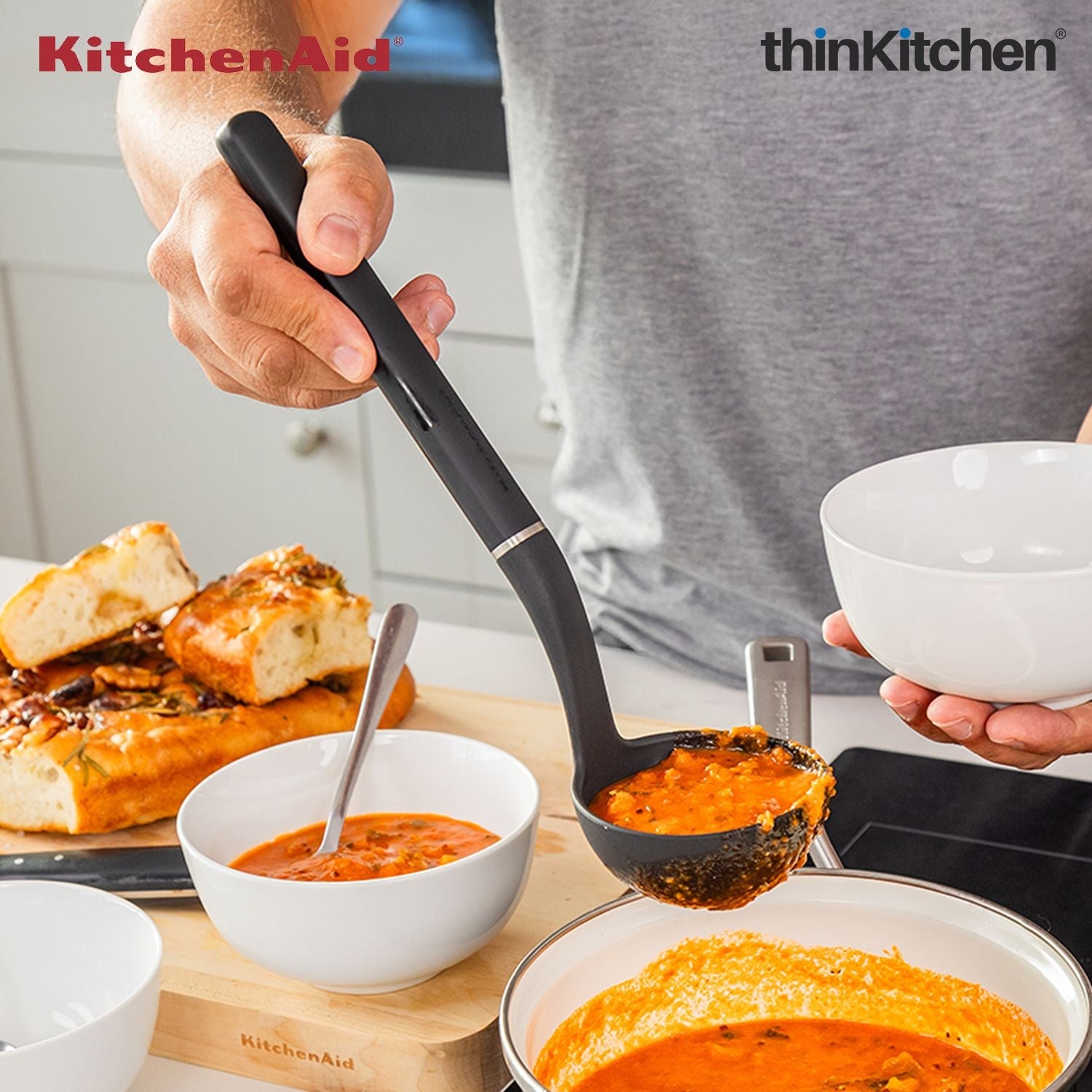 KitchenAid Utility Ladle, Matte Black, Heat Resistant Cooking Utensil, Non-Stick Safe with Durable Handle, 27cm - 4