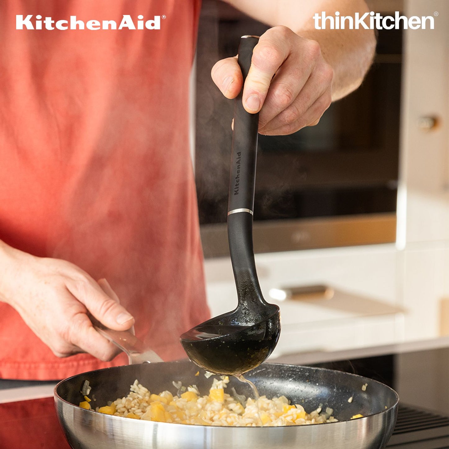 KitchenAid Utility Ladle, Matte Black, Heat Resistant Cooking Utensil, Non-Stick Safe with Durable Handle, 27cm