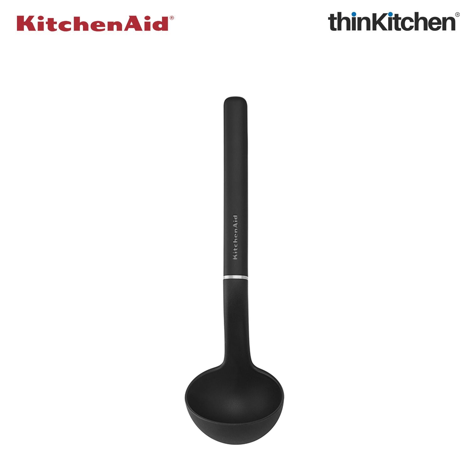 KitchenAid Utility Ladle, Matte Black, Heat Resistant Cooking Utensil, Non-Stick Safe with Durable Handle, 27cm - 6