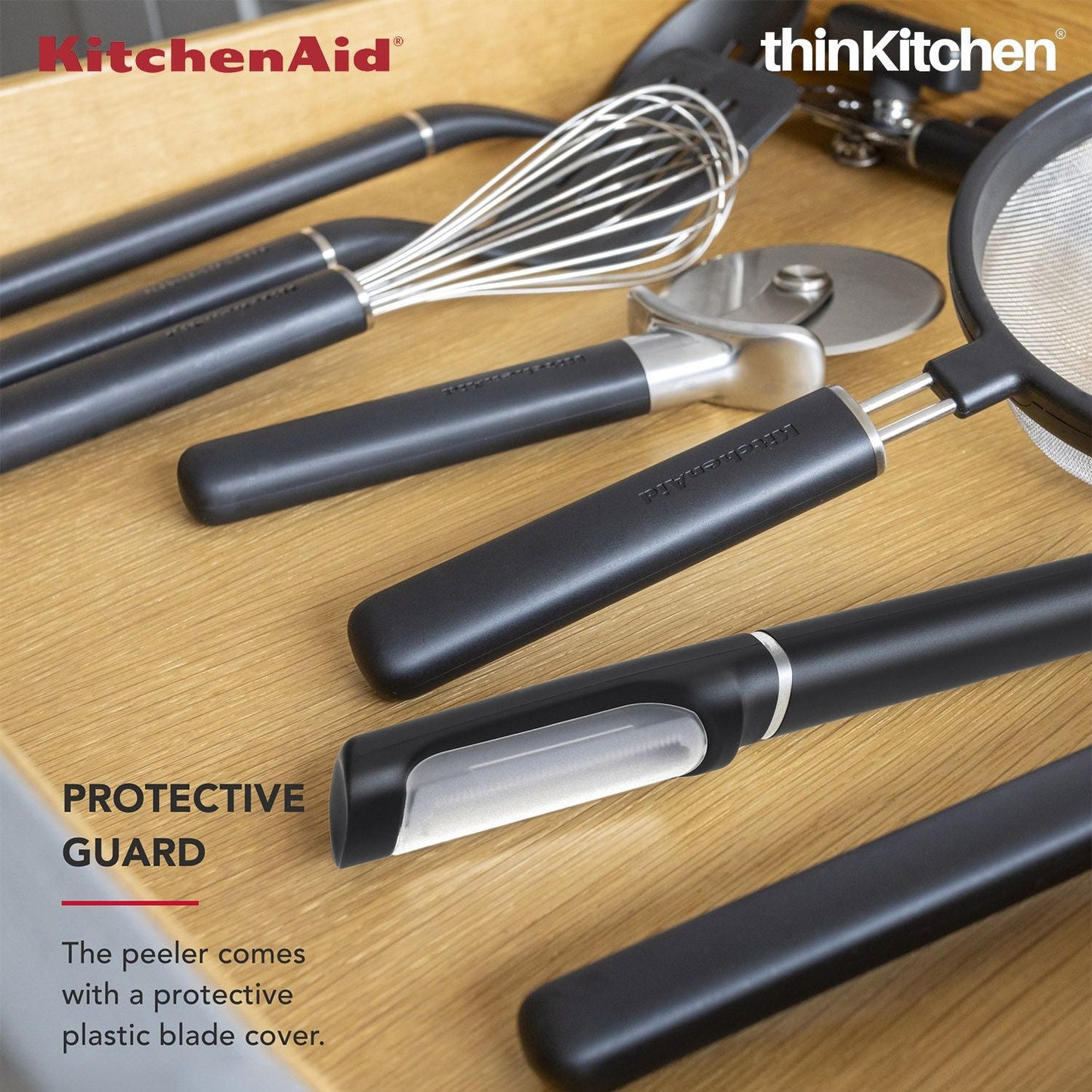 KitchenAid Euro Peeler, Matte Black, Vegetable Peeling Tool with Serrated Blade and Durable Handle, Dishwasher Safe, 20cm