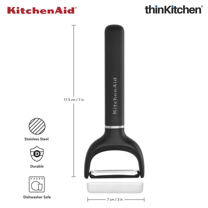 KitchenAid Y-Peeler, Matte Black, Vegetable Peeling Tool with Stainless Steel Blade and Durable Handle, Dishwasher Safe, 17.5cm