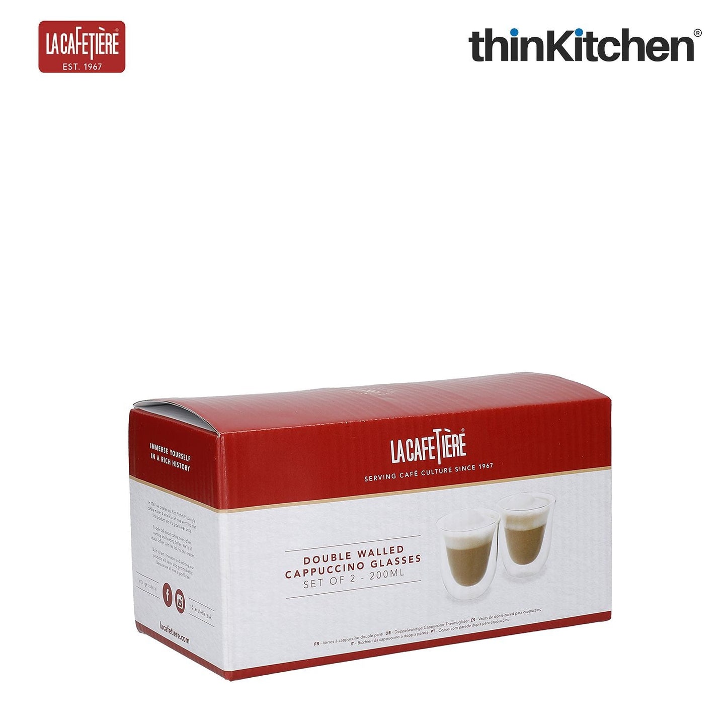 La Cafetiere Set of 2 Double-Wall Cappuccino Glasses