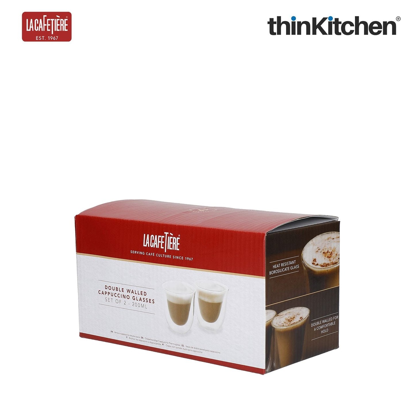 La Cafetiere Set of 2 Double-Wall Cappuccino Glasses