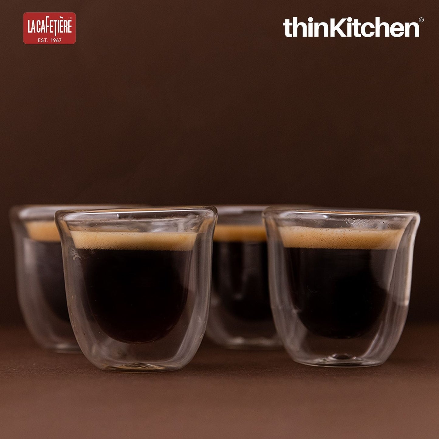 La Cafetiere Set of 4 Double-Wall Espresso Cups