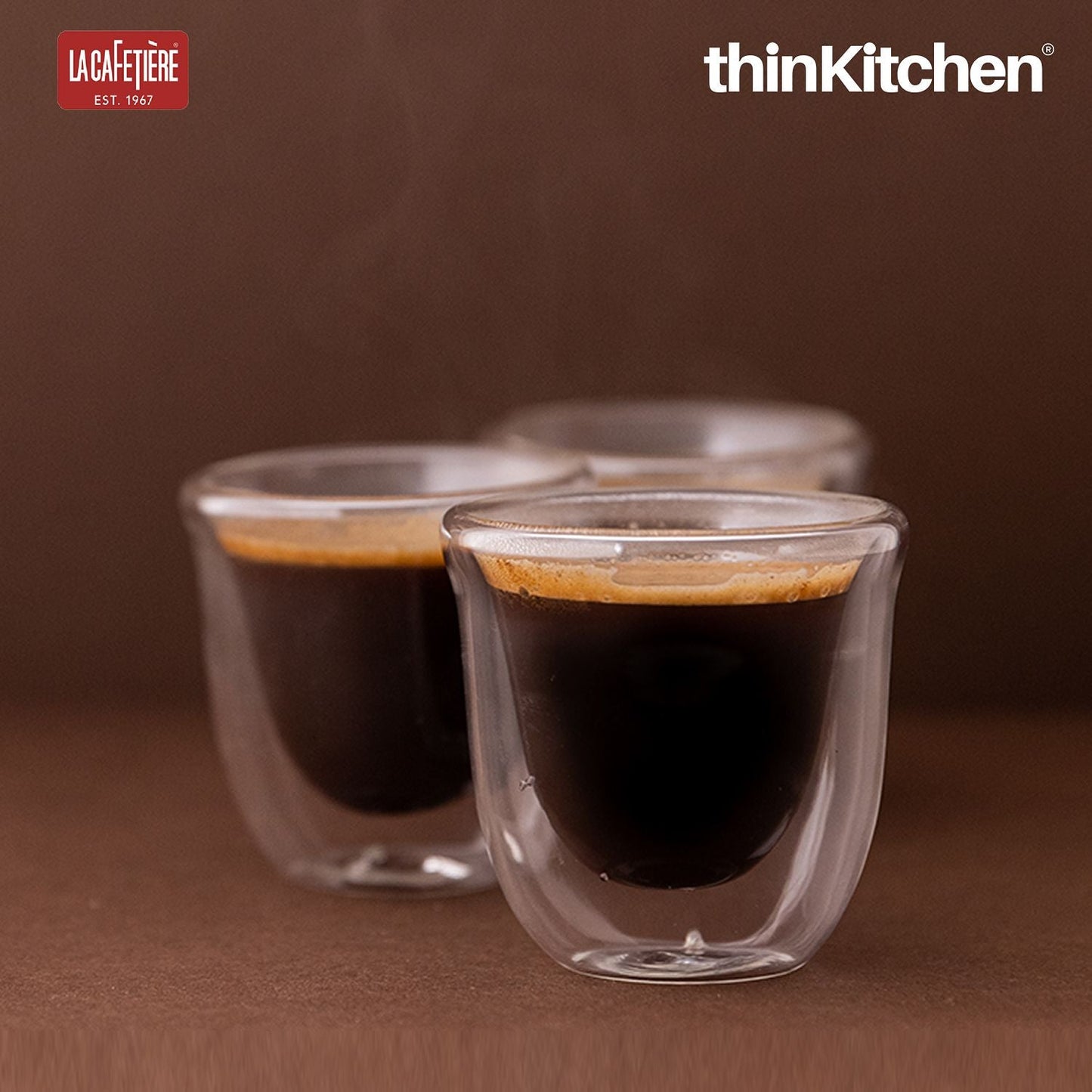 La Cafetiere Set of 4 Double-Wall Espresso Cups
