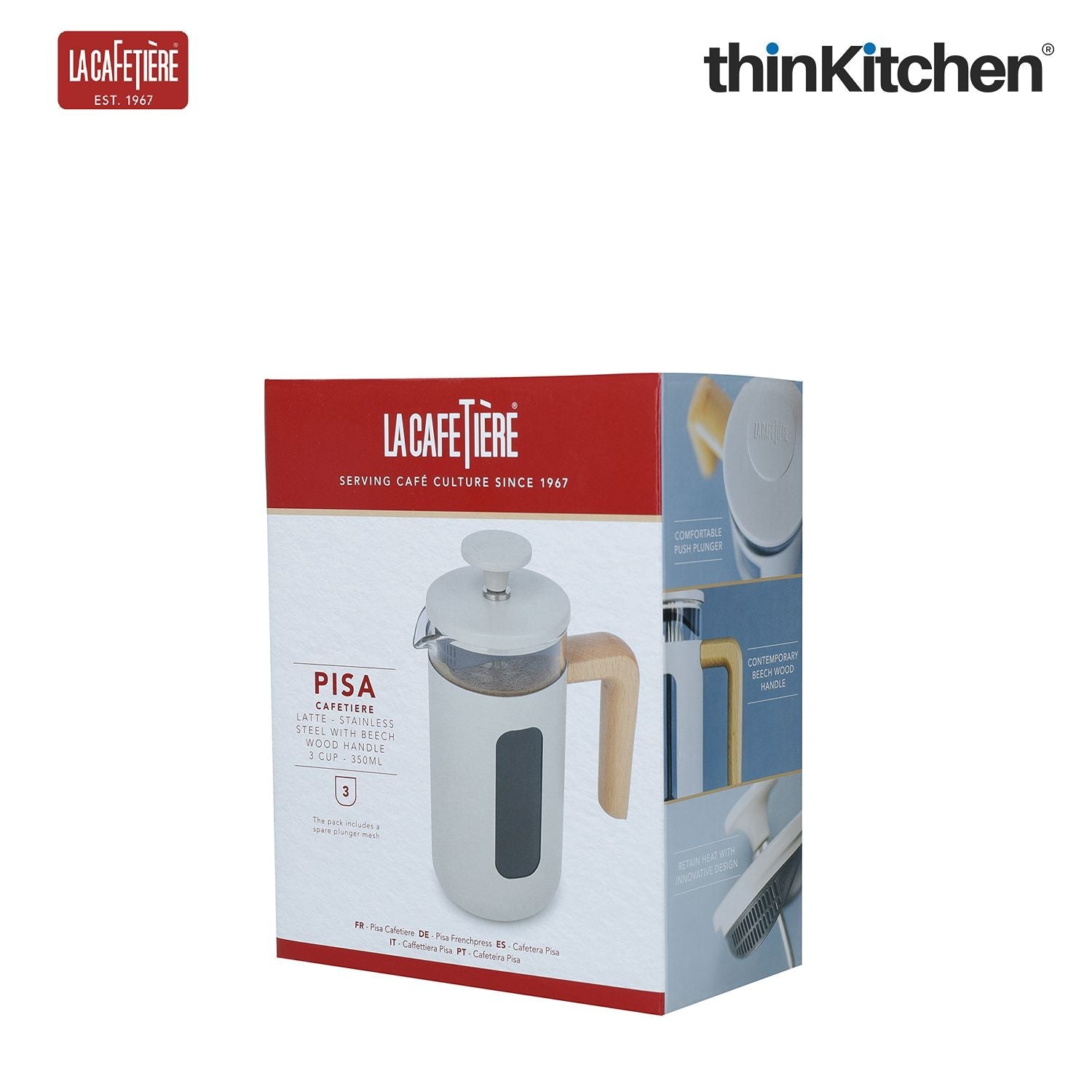 La Cafetiere Pisa Glass Cafetiere with Stainless Steel Frame - 8