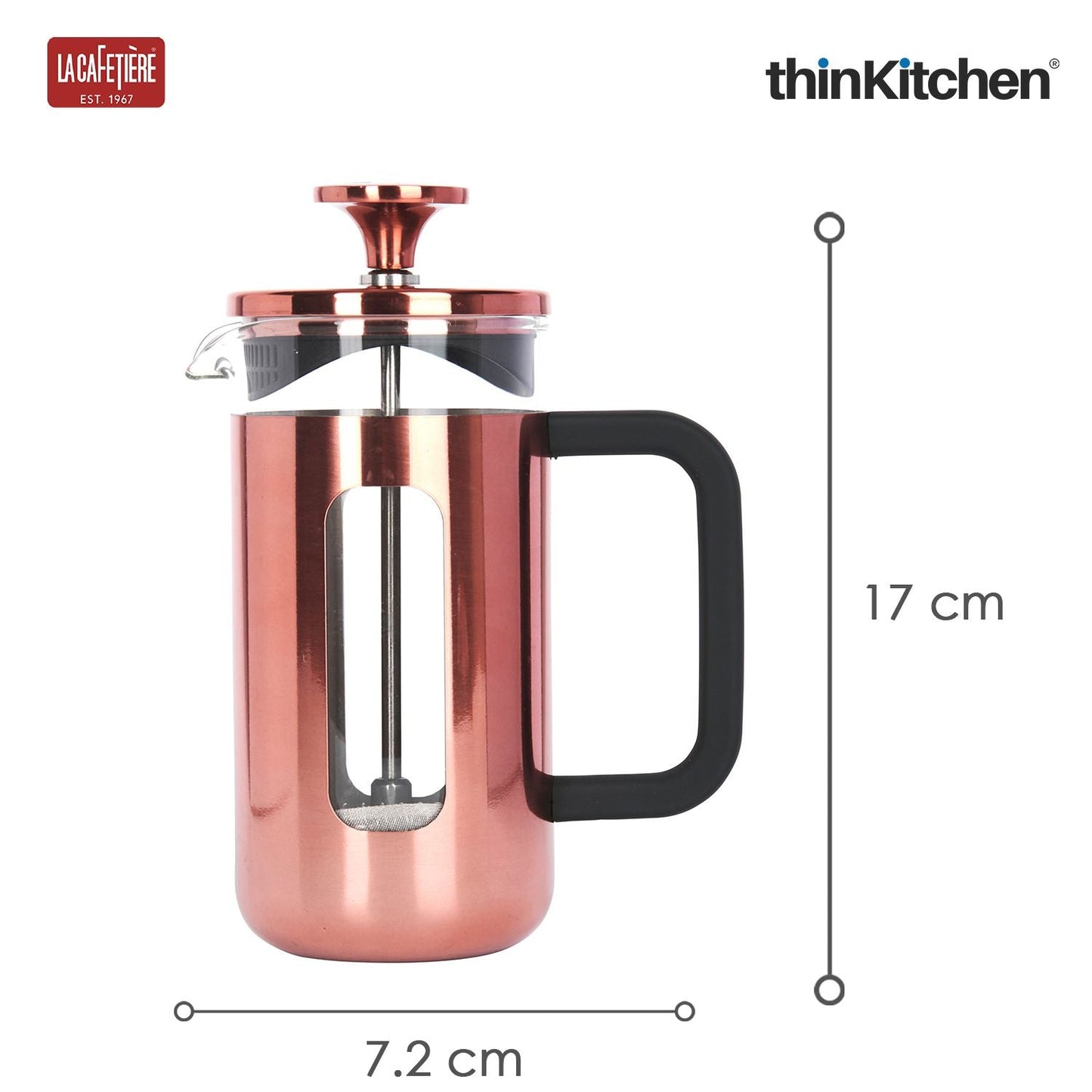 La Cafetiere La Cafetiï¿½re - Pisa La Cafetiï¿½re Pisa Stainless Steel Cafetiï¿½re, Three Cup, Copper, Gift Boxed