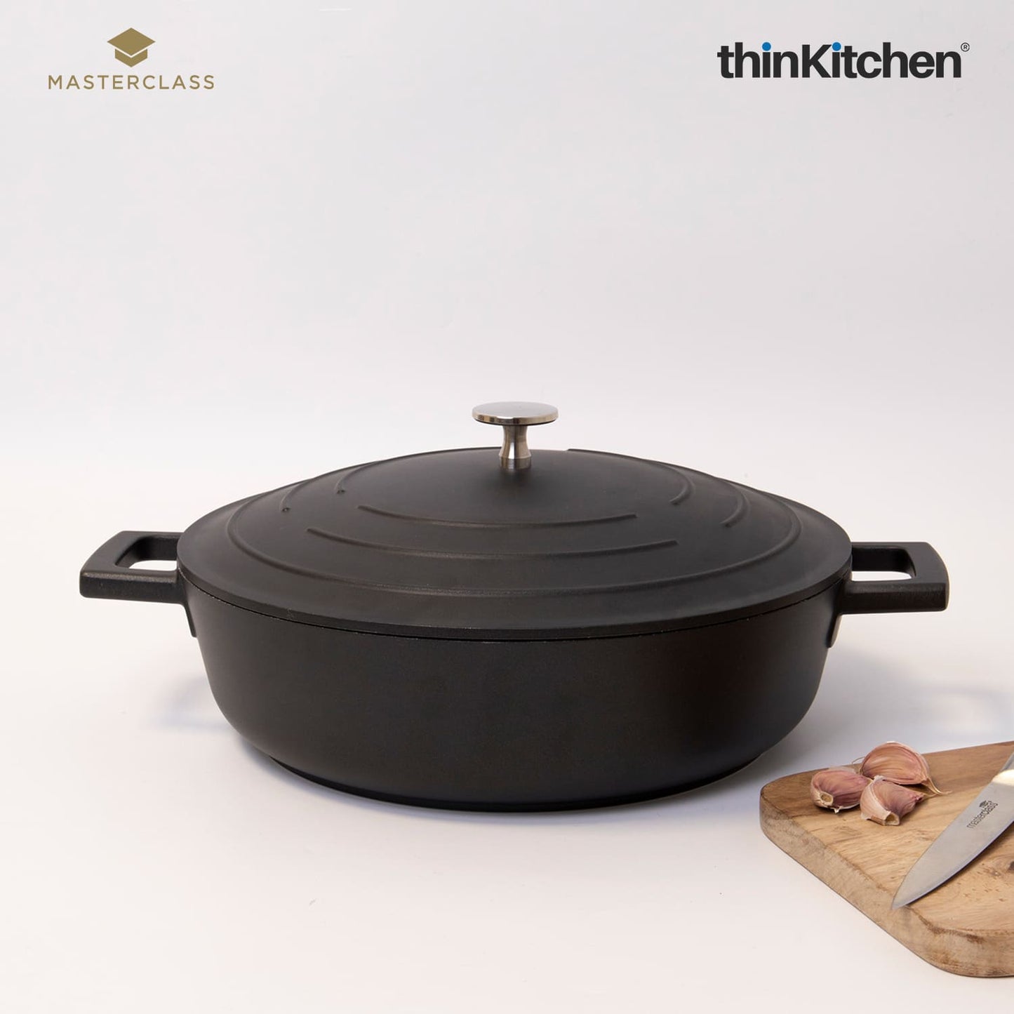 Masterclass Masterclass Cast Aluminium Cookware Masterclass Cast Aluminium Shallow Casserole Dish, 28Cm/4 Litre, Gift Boxed