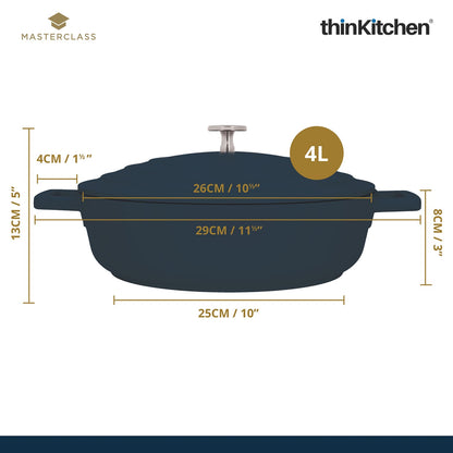 Masterclass Masterclass Cast Aluminium Cookware Masterclass Cast Aluminium Shallow Casserole Dish, 28Cm/4 Litre, Gift Boxed