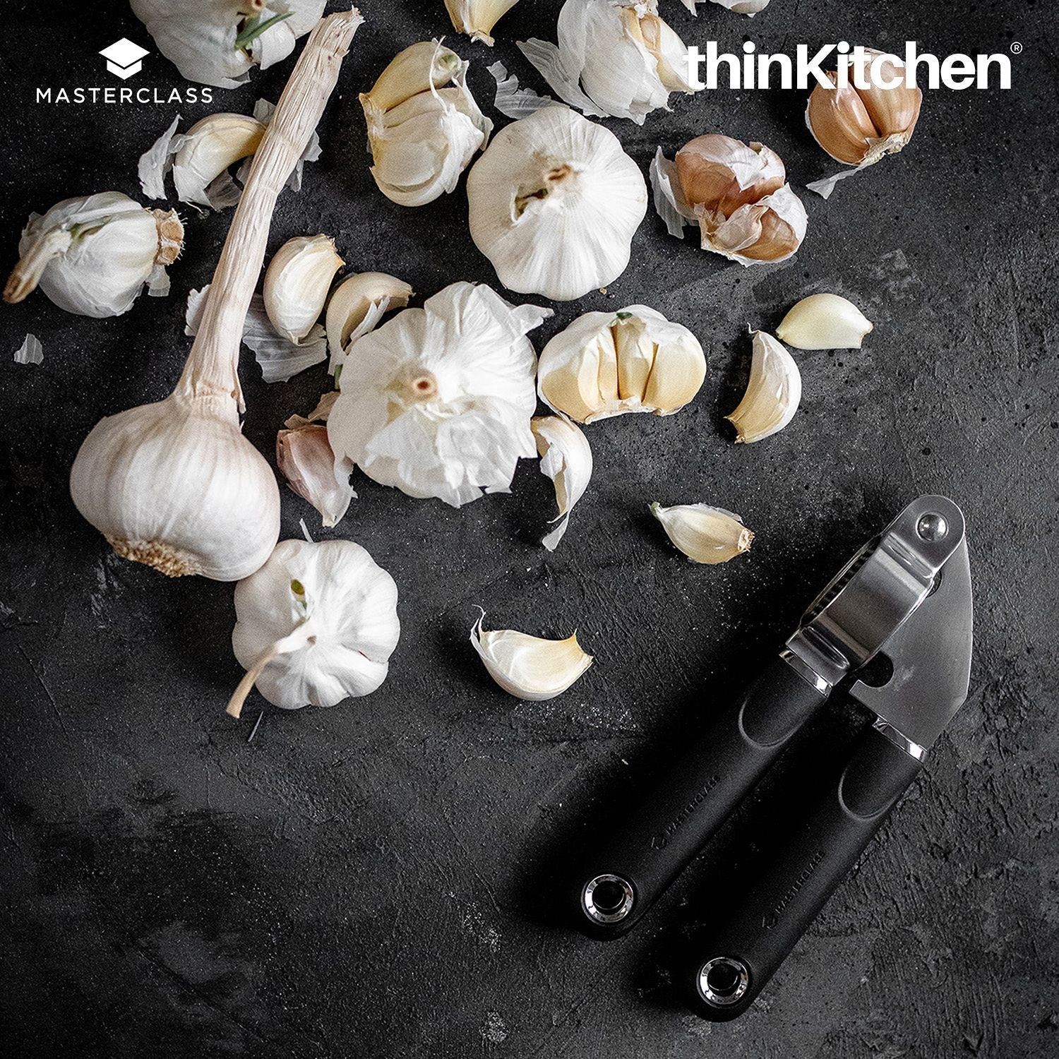 MasterClass Soft Grip Stainless Steel Garlic Press - 2