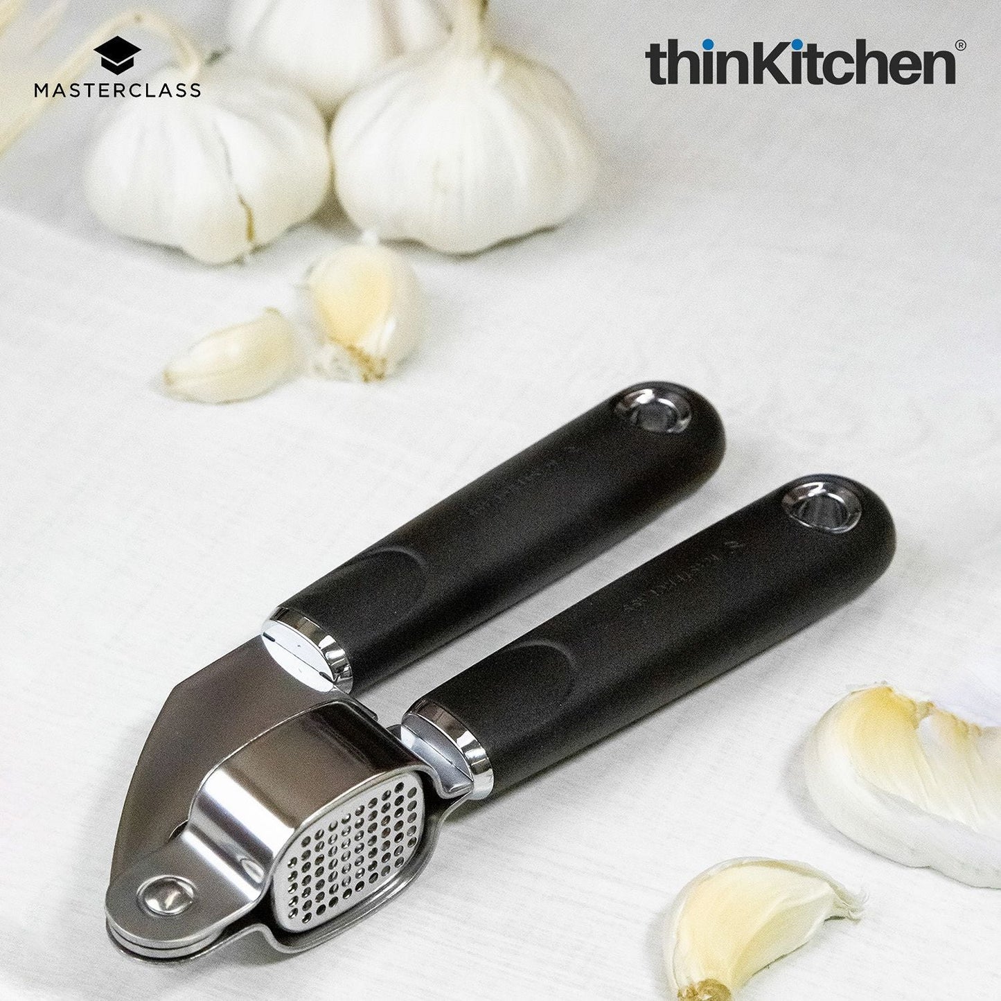 MasterClass Soft Grip Stainless Steel Garlic Press