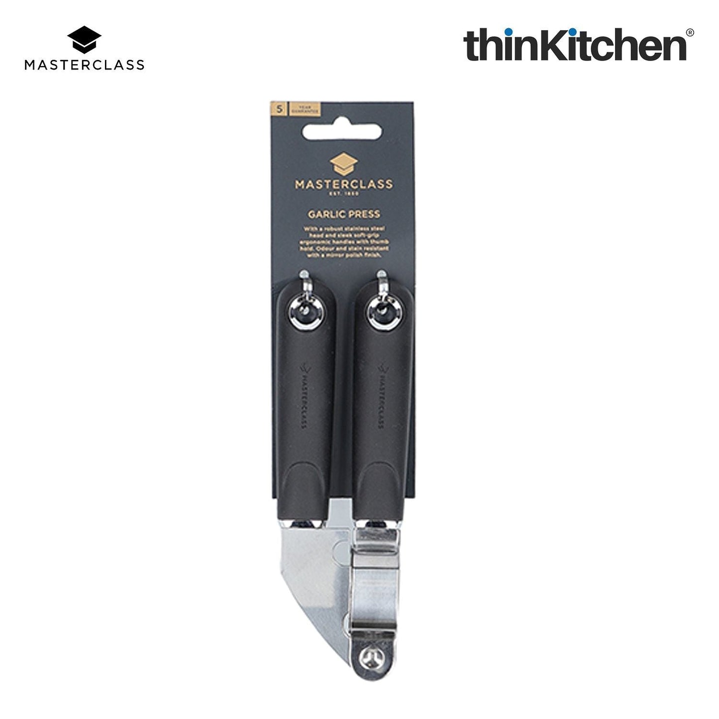 MasterClass Soft Grip Stainless Steel Garlic Press