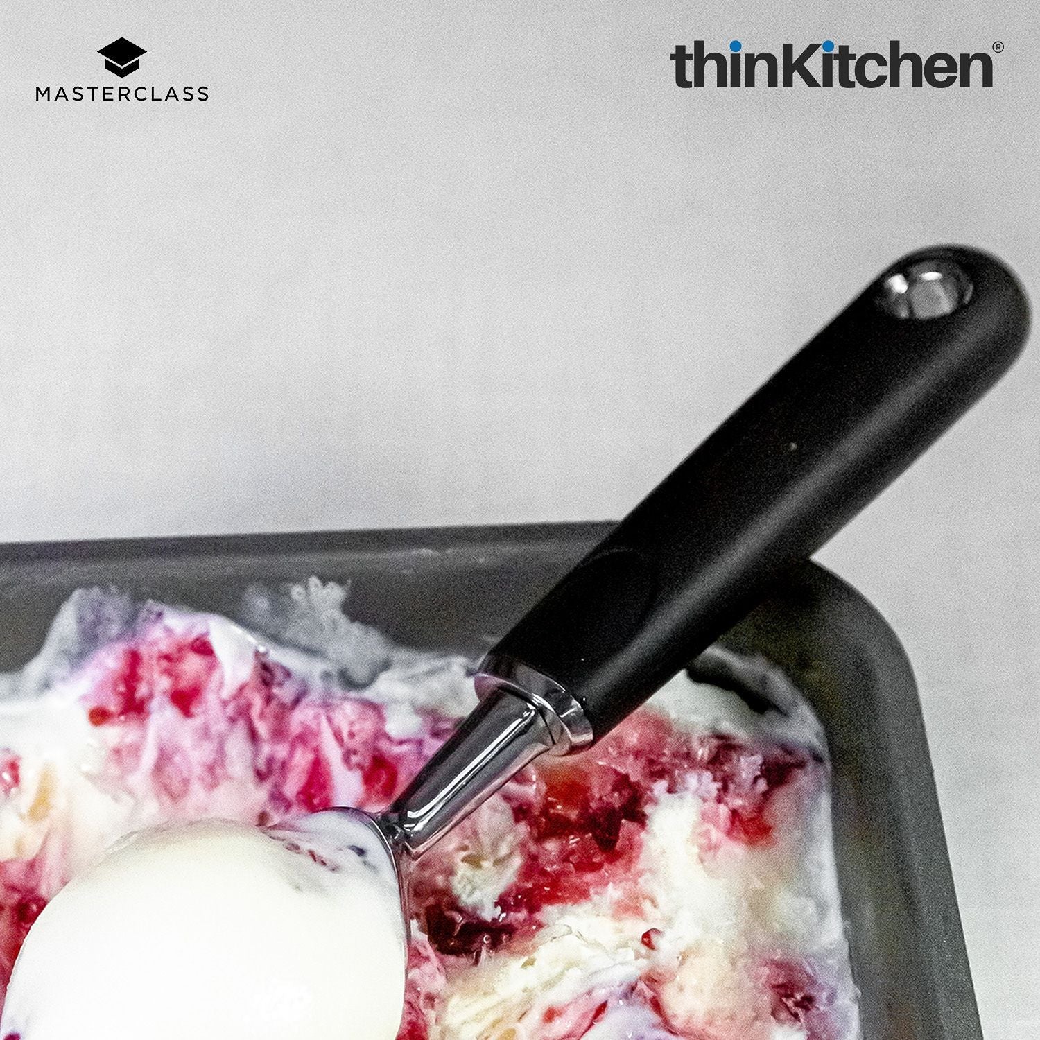 MasterClass Soft Grip Stainless Steel Ice Cream Scoop - 3