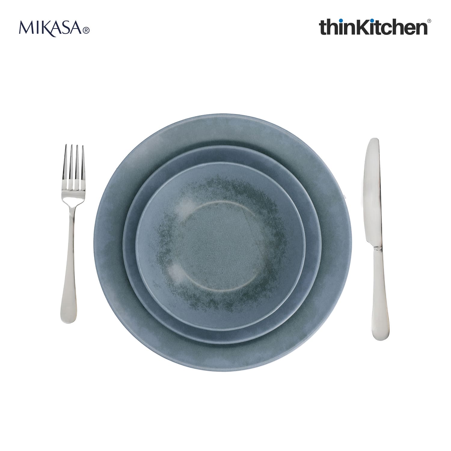 Mikasa Reactive Blue Twelve Piece Stoneware Dinnerware Set, Gift Boxed - 2