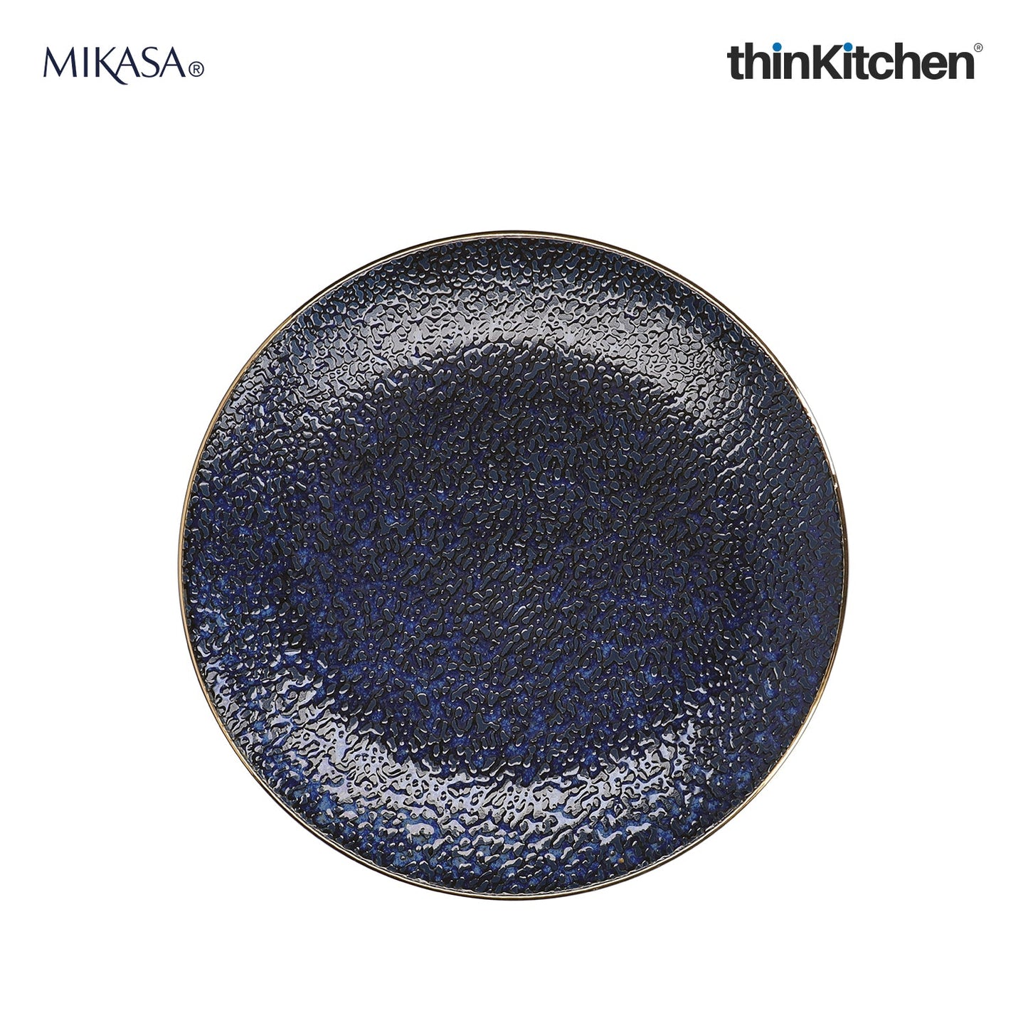 Mikasa Satori Indigo Elegance Set:  Porcelain Dinner Plate, 27cm x  Porcelain Rice Bowl, 16cm