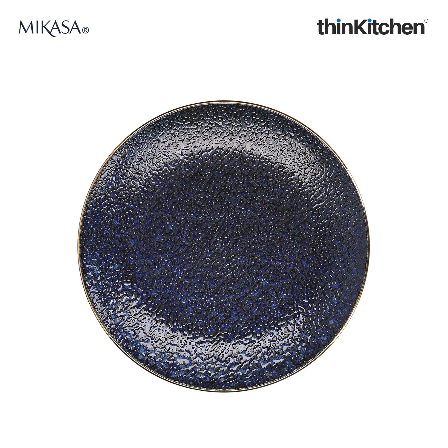 Mikasa Satori Indigo Elegance Set:  Porcelain Dinner Plate, 27cm x  Porcelain Rice Bowl, 16cm - 2