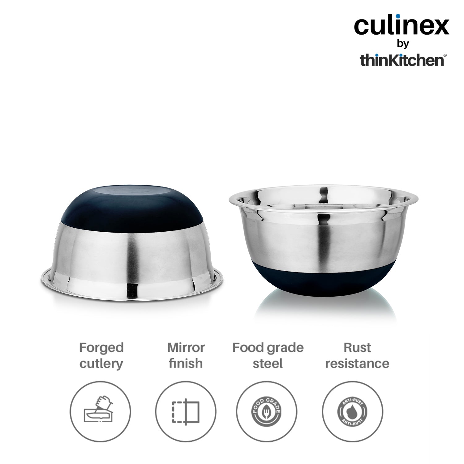Culinex by thinKitchen| 18/8 Stainless Steel 2.5 QT Mixing Bowl - 4