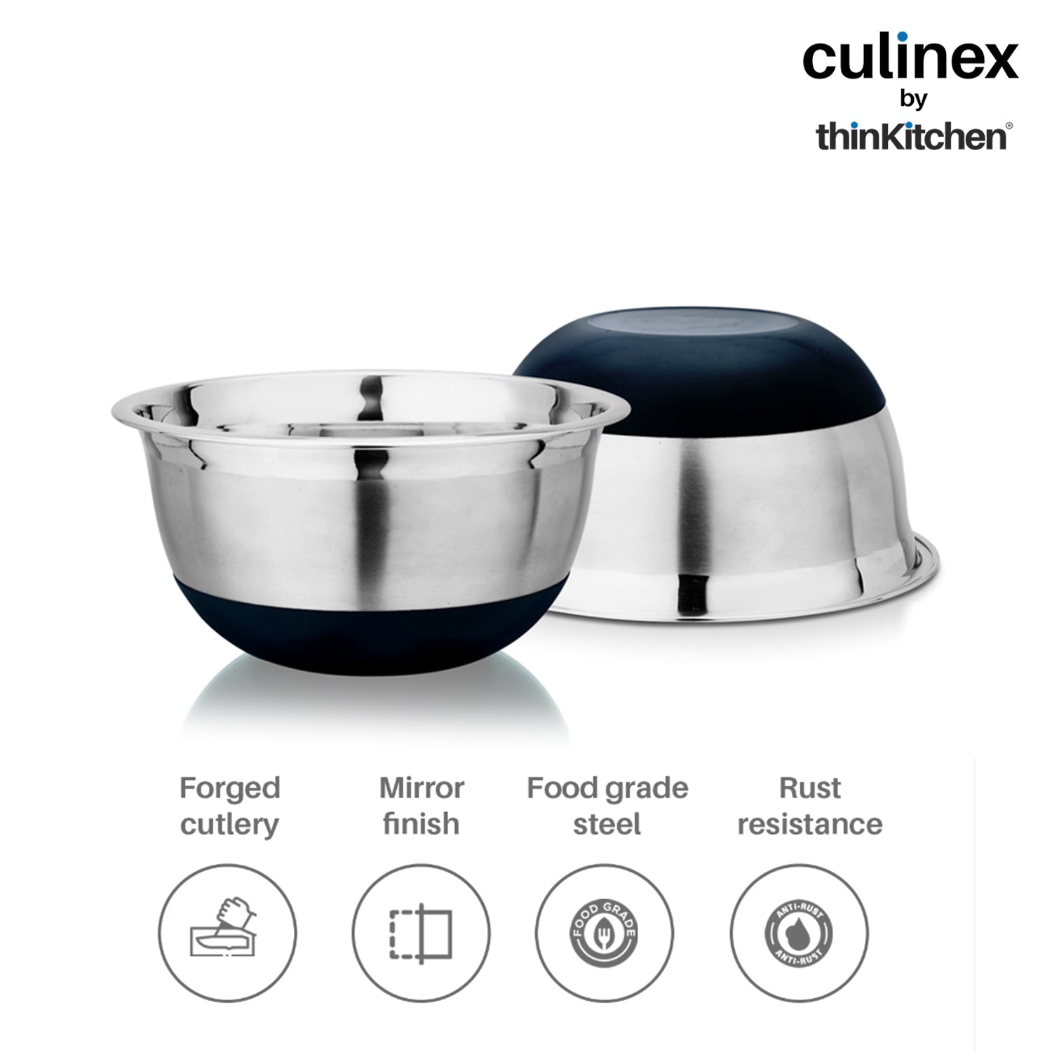 Culinex by thinKitchen| 18/8 Stainless Steel Mixing Bowl Set of 2 - 4