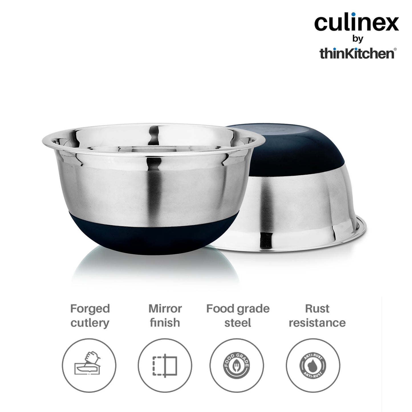 Culinex by thinKitchen| 18/8 Stainless Steel 4 QT Mixing Bowl