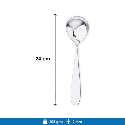 Deluxe Oval Spoon | SS 430 Stainless Steel, 241mm | Dishwasher Safe, Recyclable, Set of 2