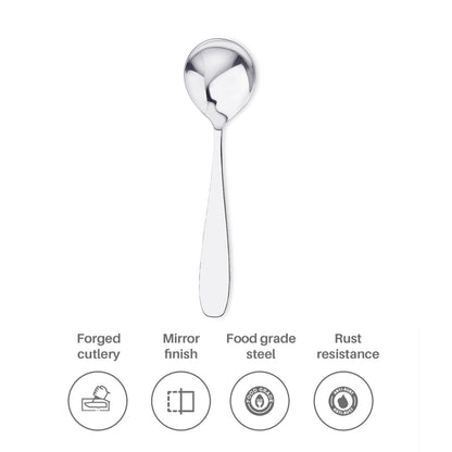 Deluxe Oval Spoon | SS 430 Stainless Steel, 241mm | Dishwasher Safe, Recyclable, Set of 2