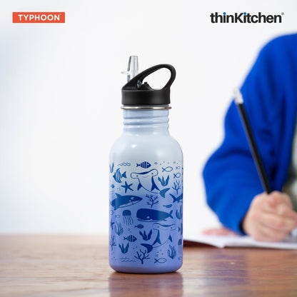 Typhoon x Brabantia combo set: Pure Color Change Sealife Bottle x Make & Take Large Lunch Box