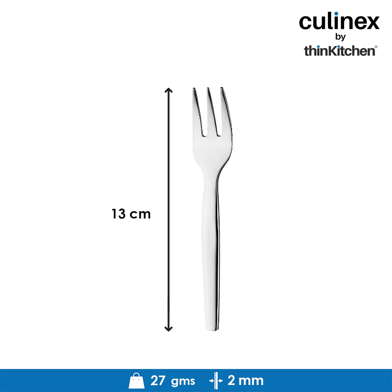 Culinex by thinKitchen|Queen Stainless Steel Cake Fork,  Set of 6 - 3