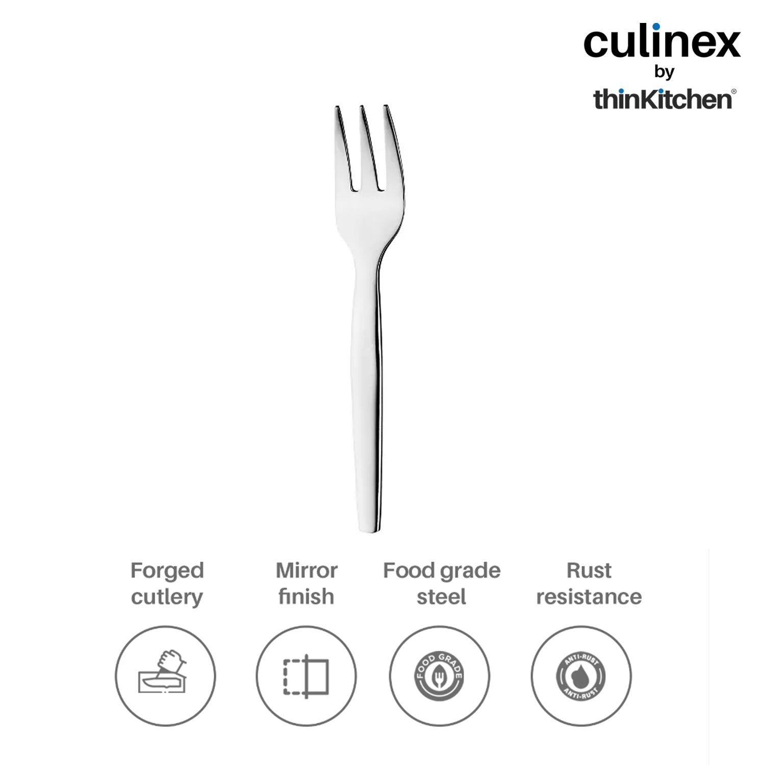 Culinex by thinKitchen|Queen Stainless Steel Cake Fork,  Set of 6 - 4