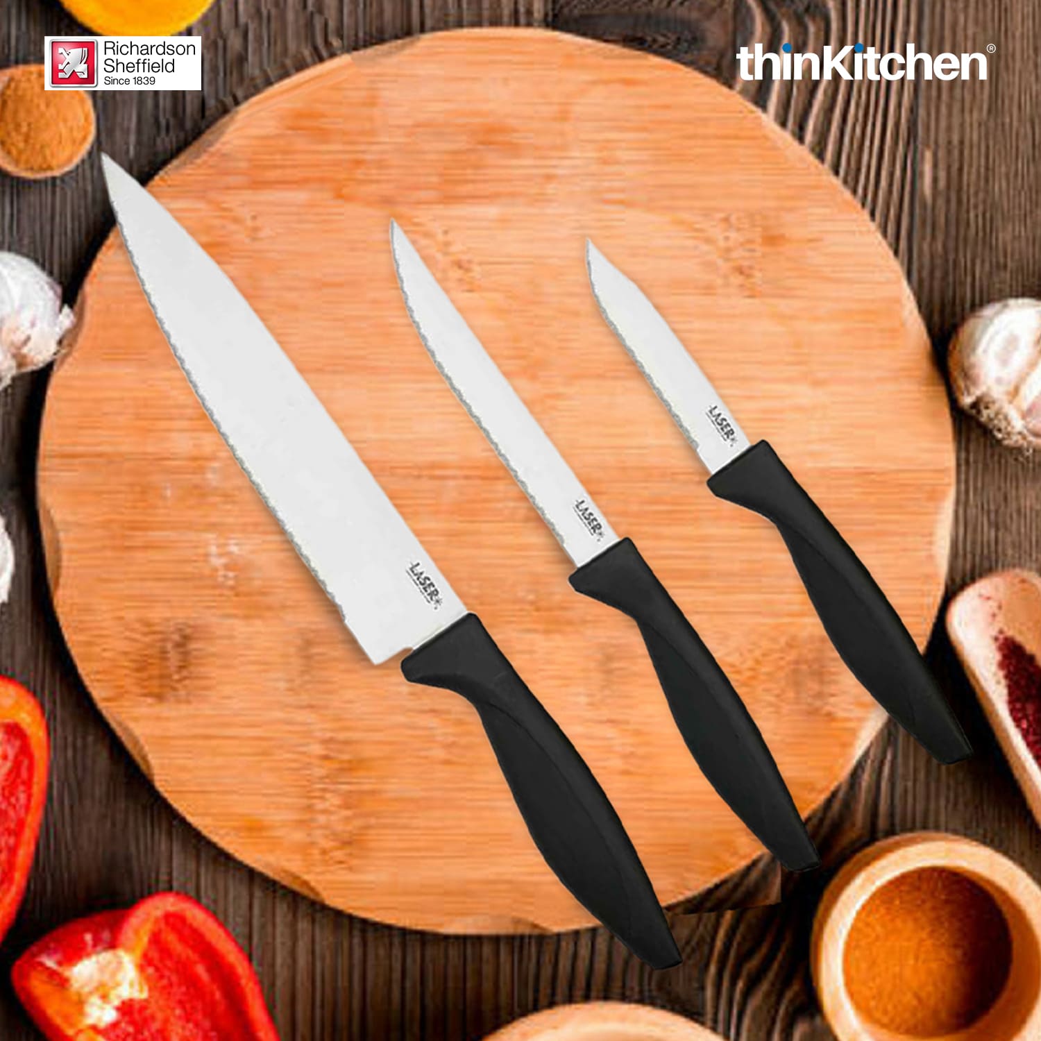 Richardson Sheffield Laser Cuisine Stainless Steel Starter Set Set of 3 - 1