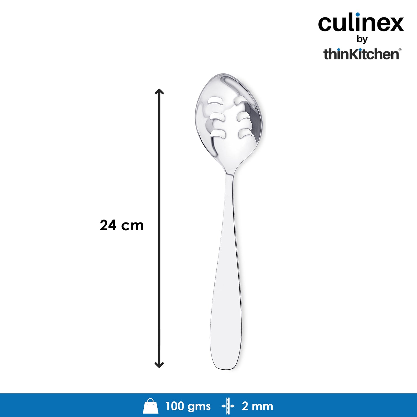 Culinex by thinKitchen|Deluxe Stainless Steel Slotted Spoon, Set of 2