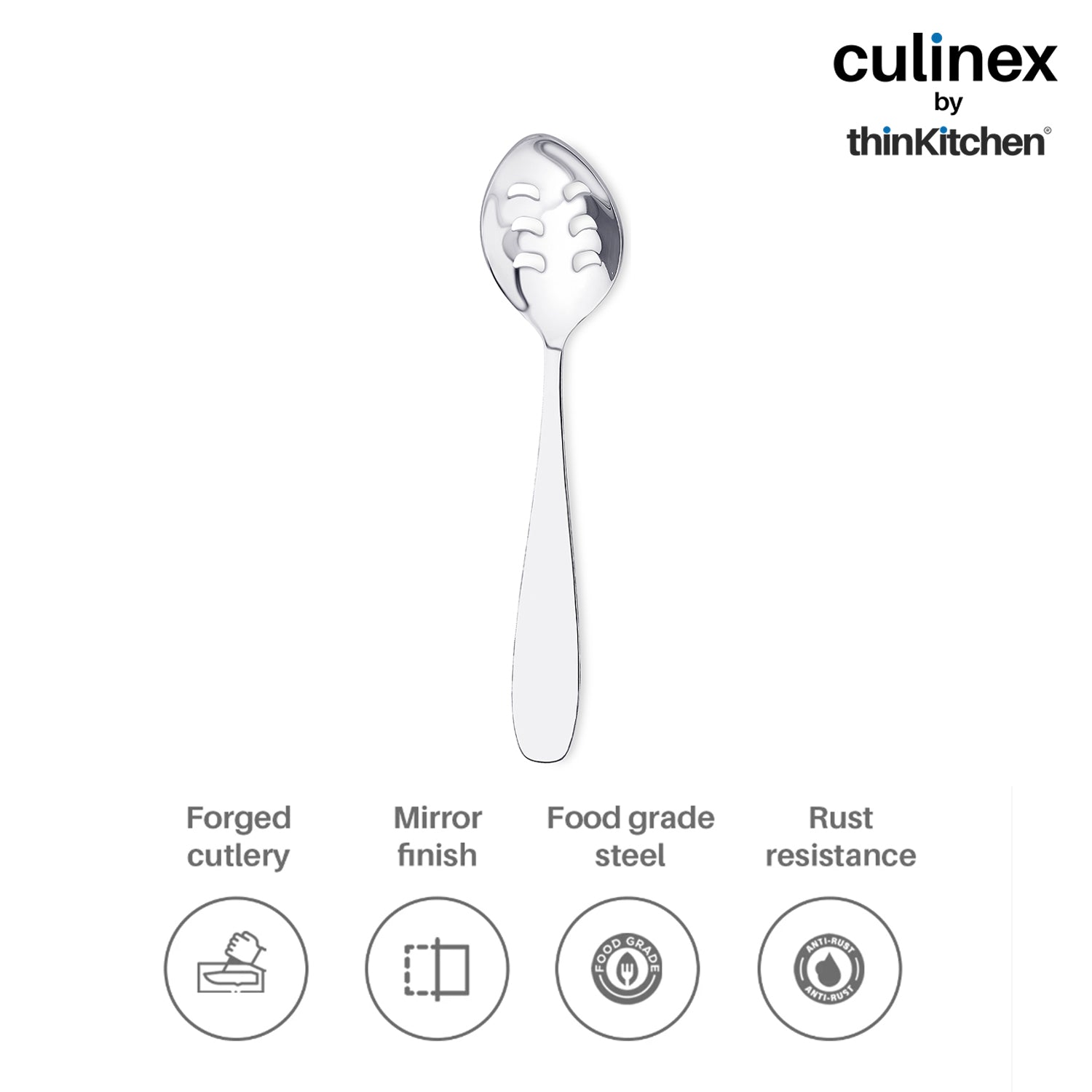Culinex by thinKitchen|Deluxe Stainless Steel Slotted Spoon, Set of 2 - 4