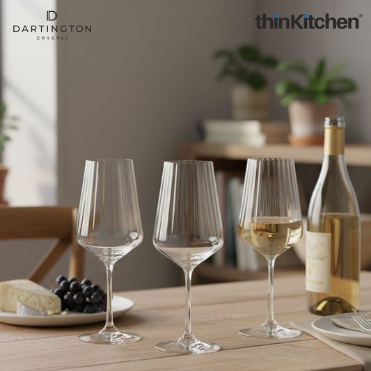 Dartington 350ml Premium Crystal White Wine Glasses Set of 4, Cheers Optic