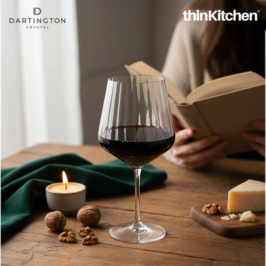 Dartington 570ml Premium Crystal Red Wine Glasses Set of 4, Cheers Optic