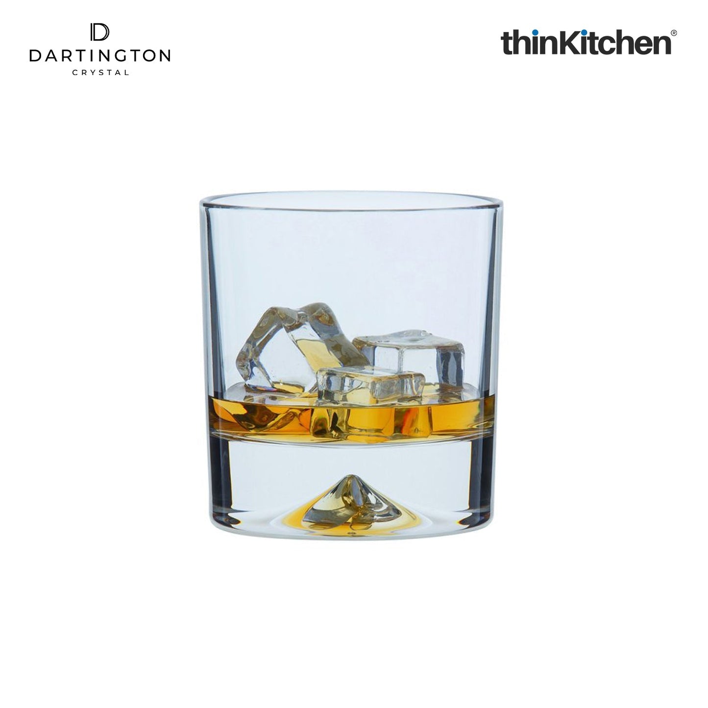 Dartington Dimple Double Old Fashioned Whiskey Glass Tumblers – Set of 2, 285ml